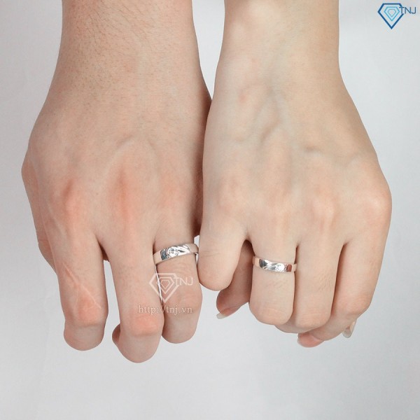 Nhẫn cặp bạc đẹp trái tim ghép ND0187 - Trang Sức TNJ