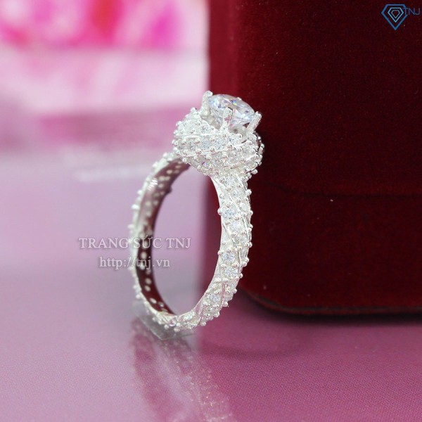 Nhẫn bạc nữ cầu hôn đẹp đính đá cao cấp Cucbic Zirconia cao cấp NN0086