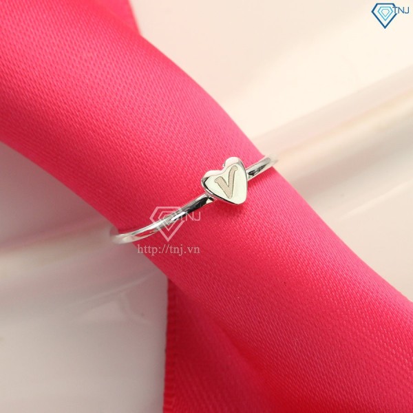 Nhẫn bạc nữ trái tim khắc tên theo yêu cầu NN0252