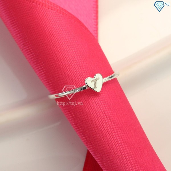 Nhẫn bạc nữ trái tim khắc tên theo yêu cầu NN0252