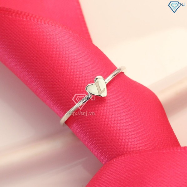 Nhẫn bạc nữ trái tim khắc tên theo yêu cầu NN0252