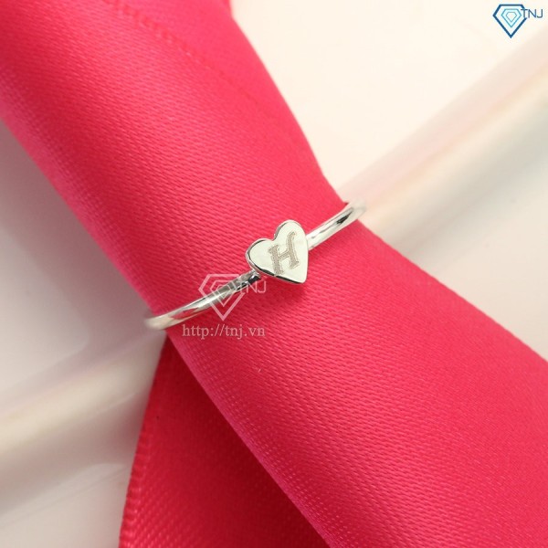 Nhẫn bạc nữ trái tim khắc tên theo yêu cầu NN0252
