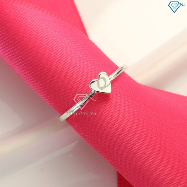 Nhẫn bạc nữ trái tim khắc tên theo yêu cầu NN0252