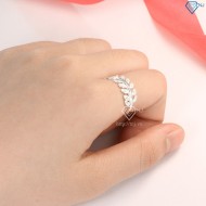 Nhẫn bạc nữ đeo ngón trỏ hình chiếc lá Nguyệt Quế NN0199 - Trang Sức TNJ