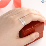 Nhẫn bạc nữ đeo ngón trỏ hình chiếc lá Nguyệt Quế NN0199 - Trang Sức TNJ