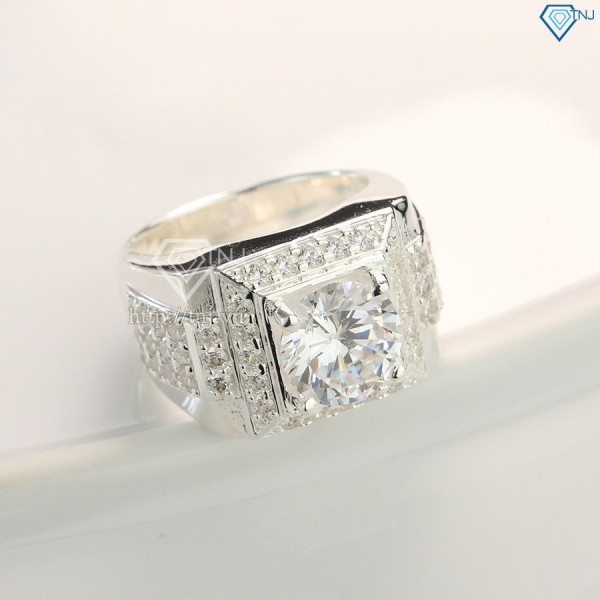 Nhẫn bạc nam mặt đá trắng giá rẻ tại Hà Nội NNA0110 - Trang sức TNJ