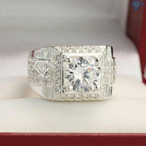 Nhẫn bạc nam mặt đá trắng giá rẻ tại Hà Nội NNA0110 - Trang sức TNJ