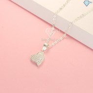 Dây chuyền bạc nữ hình trái tim đính đá đẹp DCN0446 - Trang sức TNJ