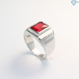 Nhẫn bạc nam mặt đá đỏ NNA0047 - Trang Sức TNJ