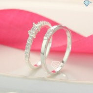 Nhẫn đôi bạc nhẫn cặp bạc đẹp giá rẻ đính đá ND0419 - Trang Sức TNJ
