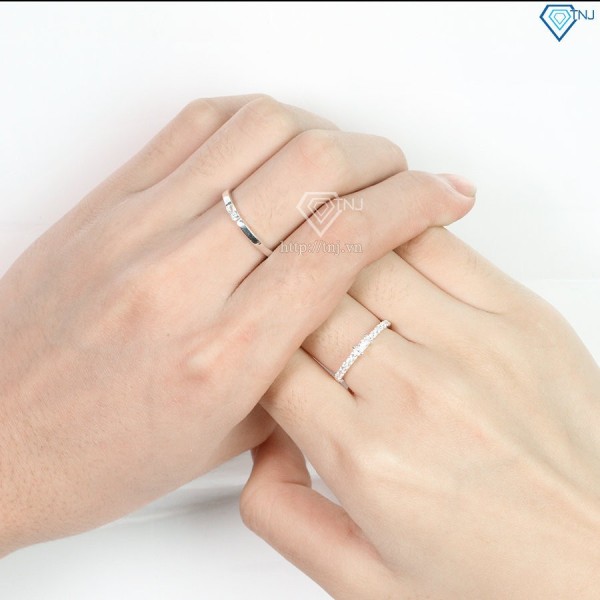 Nhẫn đôi bạc nhẫn cặp bạc đẹp giá rẻ đính đá ND0419 - Trang Sức TNJ