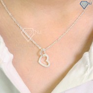 Dây chuyền bạc cho nữ hình trái tim đôi DCN0270 - Trang sức TNJ