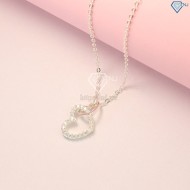 Dây chuyền bạc cho nữ hình trái tim đôi DCN0270 - Trang sức TNJ
