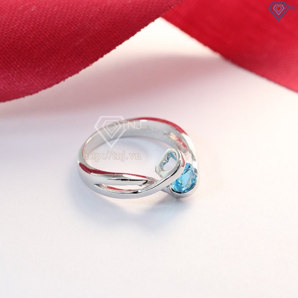 Nhẫn bạc nữ đính đá xanh dương NN0184 - Trang Sức TNJ