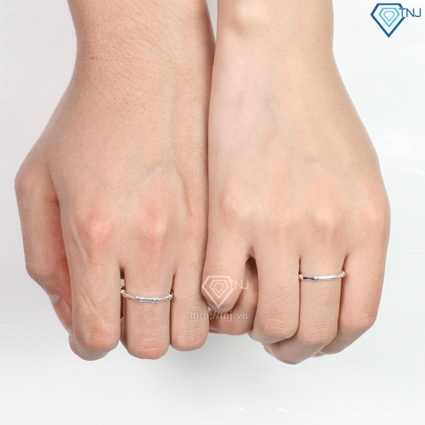 Nhẫn đôi bạc nhẫn cặp bạc khúc xương giá rẻ ND0423