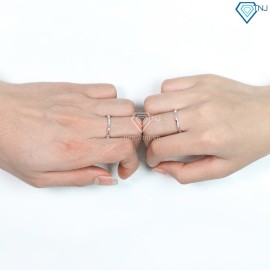 Nhẫn đôi bạc nhẫn cặp bạc khúc xương giá rẻ ND0423