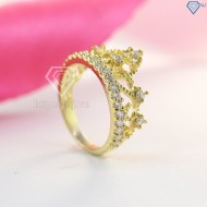 Nhẫn bạc nữ hình vương miện xi mạ vàng  NN0221 - Trang Sức TNJ
