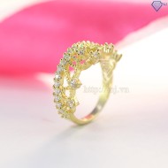 Nhẫn bạc nữ hình vương miện xi mạ vàng  NN0221 - Trang Sức TNJ