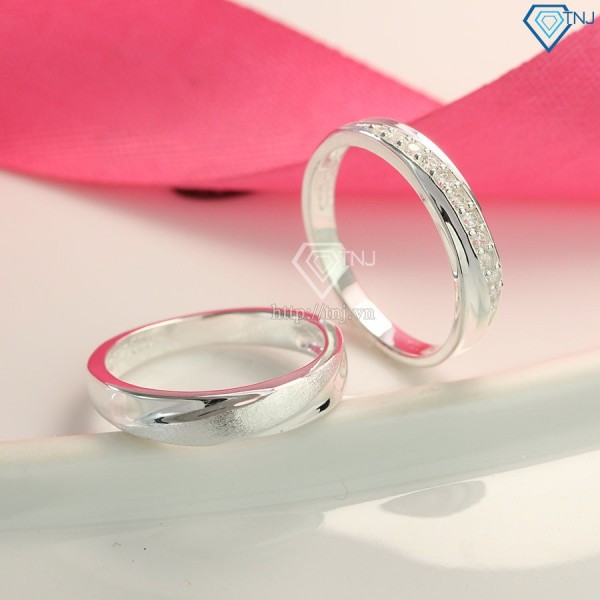 Nhẫn đôi bạc nhẫn cặp bạc đẹp tinh tế trẻ chung đẹp giá rẻ ND0201