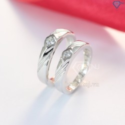 Nhẫn đôi bạc nhẫn cặp bạc đẹp khắc tên ND0283