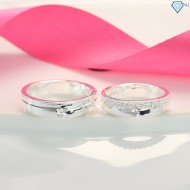 Nhẫn đôi bạc nhẫn cặp bạc đẹp đinh đá ND0338