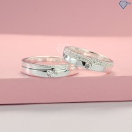 Nhẫn đôi bạc nhẫn cặp bạc đẹp đinh đá ND0338