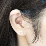 Bông tai nữ bạc giá rẻ hình trái tim  BTN0052 - Trang sức TNJ