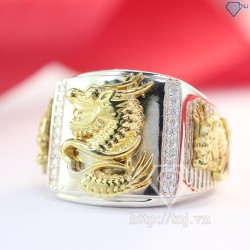 Nhẫn bạc nam hình rồng mạ vàng đẹp NNA0089 - Trang sức TNJ