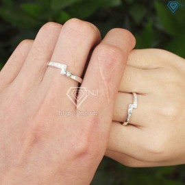 Nhẫn đôi bạc giá rẻ khắc tên ND0430 - Trang Sức TNJ