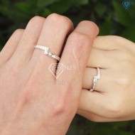 Nhẫn đôi bạc giá rẻ khắc tên ND0430 - Trang Sức TNJ