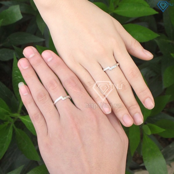 Nhẫn đôi bạc giá rẻ khắc tên ND0430 - Trang Sức TNJ