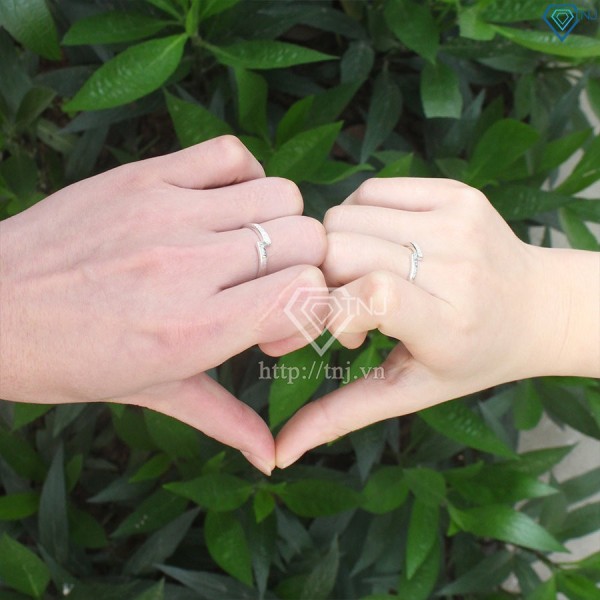 Nhẫn đôi bạc giá rẻ khắc tên ND0430 - Trang Sức TNJ