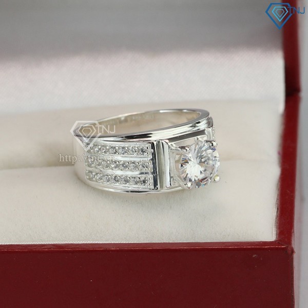 Nhẫn bạc nam đẹp mặt đá trắng NNA0113 - Trang Sức TNJ