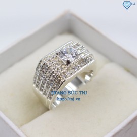 Nhẫn bạc nam xi vàng trắng NNA0060-XK- Trang sức TNJ