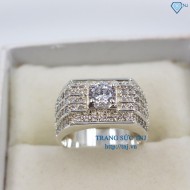 Nhẫn bạc nam xi vàng trắng NNA0060-XK- Trang sức TNJ