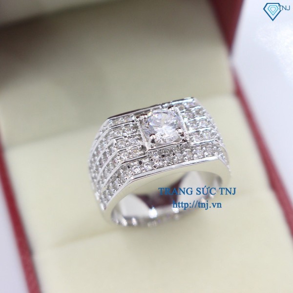 Nhẫn bạc nam xi vàng trắng NNA0060-XK- Trang sức TNJ
