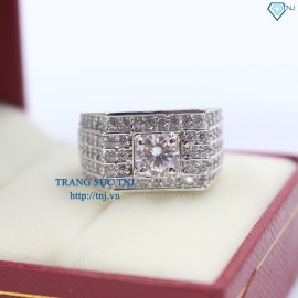 Nhẫn bạc nam xi vàng trắng NNA0060-XK- Trang sức TNJ