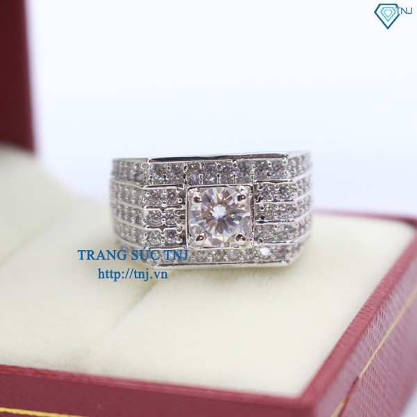 Nhẫn bạc nam xi vàng trắng NNA0060-XK- Trang sức TNJ