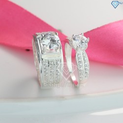 Nhẫn đôi bạc nhẫn cặp bạc cao cấp ND0433