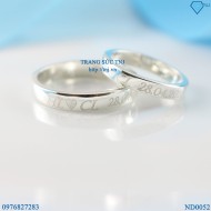 Nhẫn đôi bạc nhẫn cặp bạc trơn khắc tên ND0052 - Trang Sức TNJ