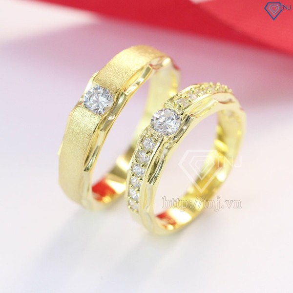 Nhẫn đôi bạc nhẫn cặp bạc xi mạ vàng ND0176 - Trang Sức TNJ