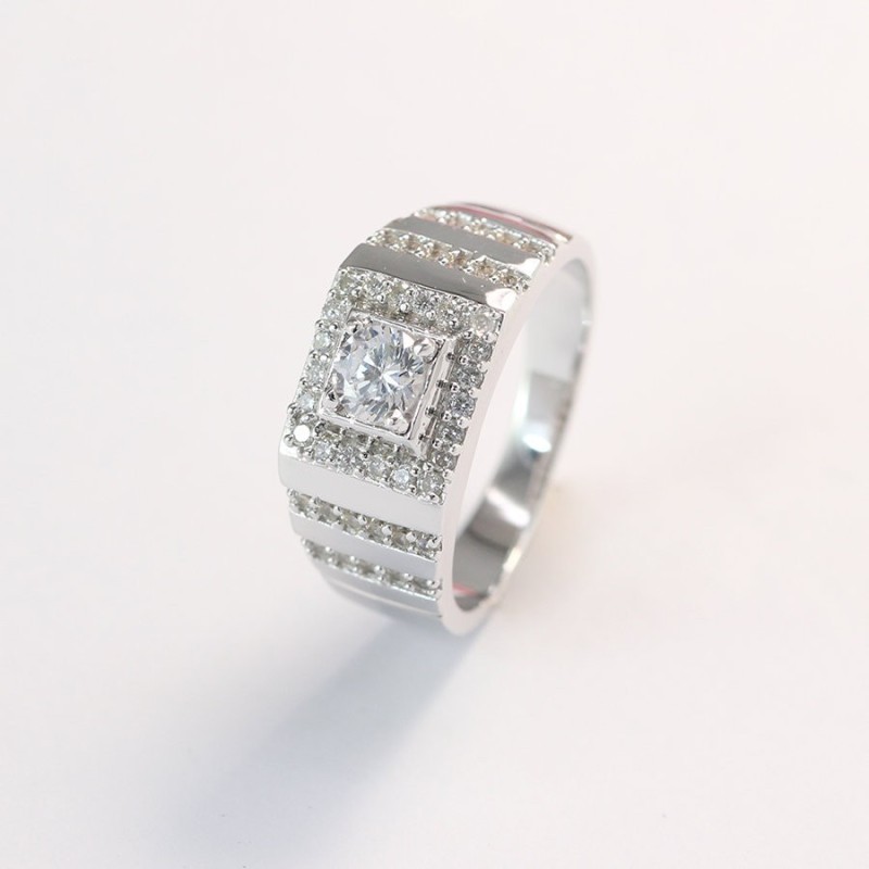 Nhẫn bạc nam xi bạch kim NNA0057-XK- Trang sức TNJ