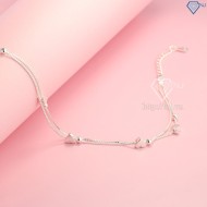 Lắc chân bạc nữ thiết kế với các họa tiết trái tim nhỏ tinh tế LCN0030