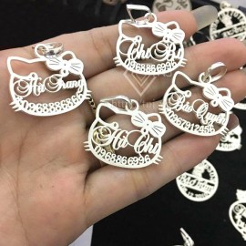 Dây chuyền bạc khắc tên cho bé gái hình Hello Kitty DCT0019 - Trang Sức TNJ