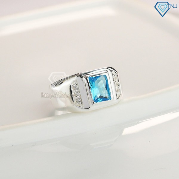 Nhẫn bạc nam mặt đá xanh dương sang trọng NNA0116 - Trang sức TNJ