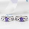 Nhẫn đôi bạc nhẫn cặp bạc đẹp đính đá tím ND0280 - Trang sức TNJ