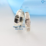 Nhẫn đôi bạc nhẫn cặp bạc đẹp đính đá ND0227