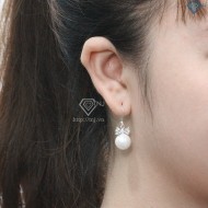 Bông tai bạc nữ đính ngọc trai BTN0107 - Trang Sức TNJ