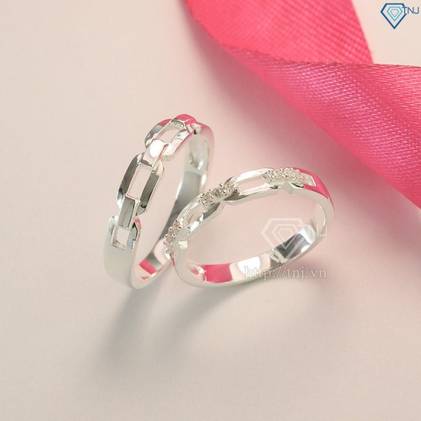 Nhẫn đôi bạc nhẫn cặp bạc đẹp  mắt xích ND0434 - Trang sức TNJ