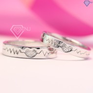 Nhẫn đôi bạc nhẫn cặp bạc đẹp trái tim ghép ND0345 - Trang sức TNJ